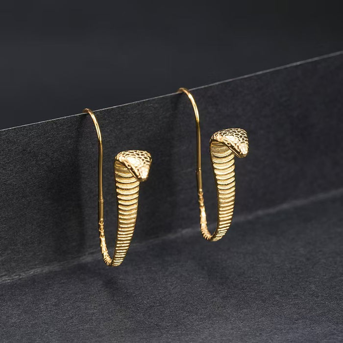 Gold Snake Hoops Earring-Transformation and Renewal