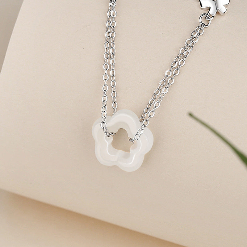 Butterfly White Jade Necklace-Together Through Time
