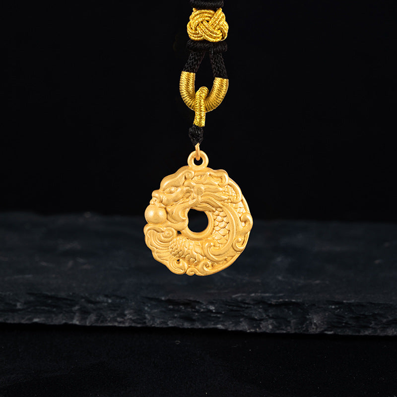 Dragon Gold-Plated Silver Pendant-Quiet Strength