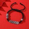 Fortune Lock – Pixiu Five Emperor Coins Silver Cord Bracelet