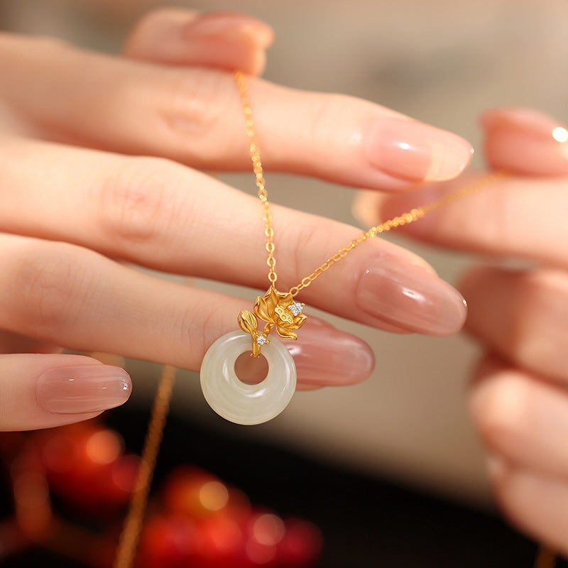 Nephrite Jade Gourd Pendant Necklace-Blessing and Abundance