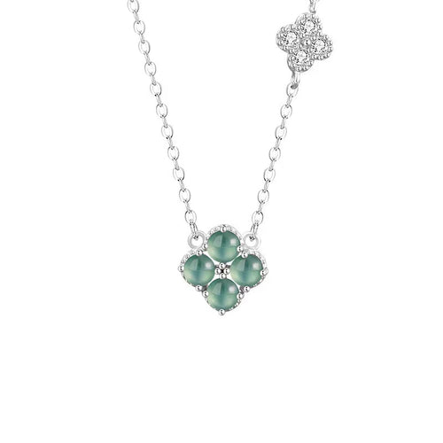 Four Leaf Clover IceJade Necklace-Faith & Hope