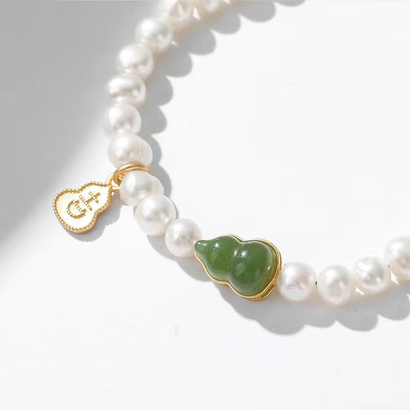 Natural Pearl Jade Calabash Bracelet-Inner Peace