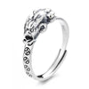 Wealth Coin Pixiu Handmade Carved Silver Ring-Attract Luck