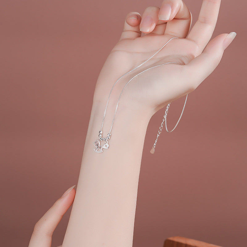 Golden Spark Horse Wealth Coin Necklace – 925 Silver Lucky Charm for 2026 Fortune