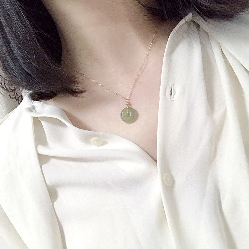 Green Jade Stone Fengshui Pendant Necklace