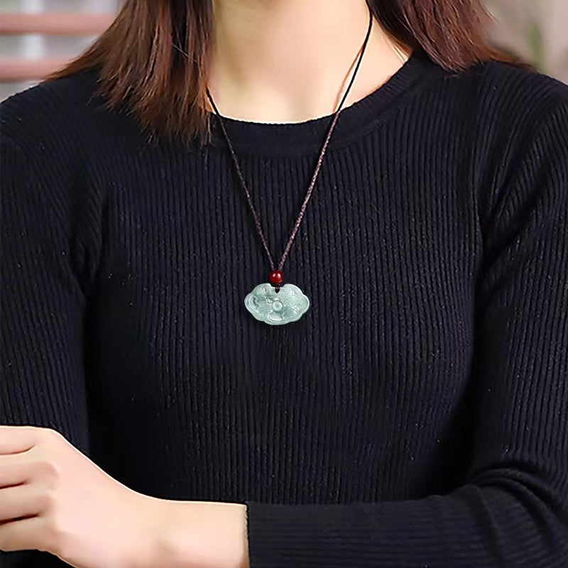 Ruyi Burmese Jade Pendant-Auspicious Fortune