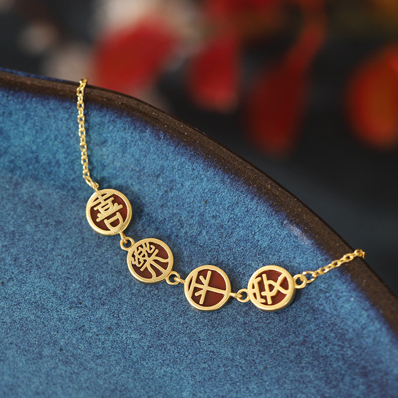 Joy & Peace Red Agate Bracelet-Wishing You Well