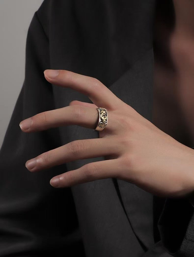 Wealth Pixiu Abacus Men Silver Ring-Career & Business Luck