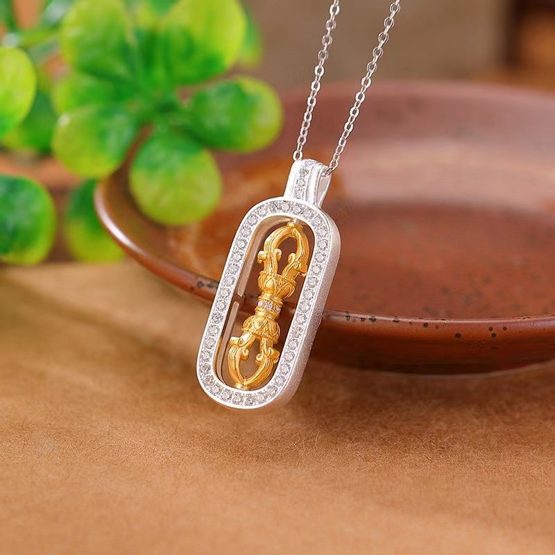 Tibetan Dorje Meditation Amulet Necklace-Protection