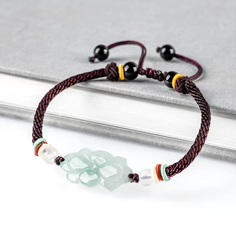 Lotus White Jade String Bracelet-Purity and Perfection