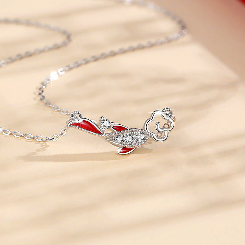 Wishes for Good Fortune-Koi Fish Cubic Zirconia Sterling Silver Necklace