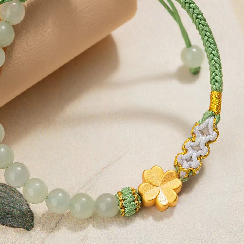 Four Leaf Clover Handmade Rope Bracelet-Faith & Hope