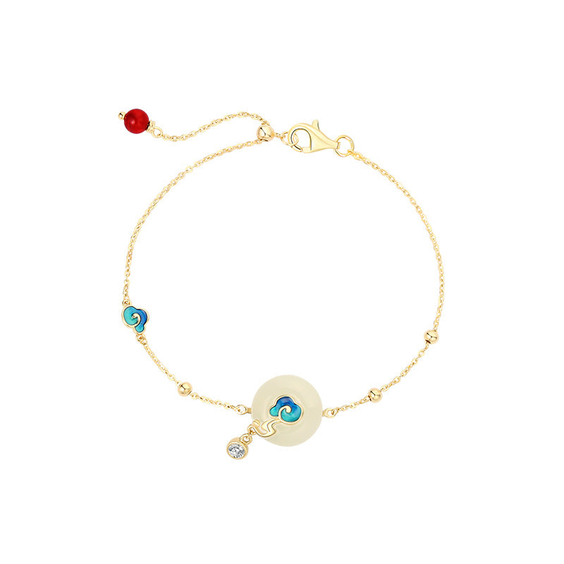 Lucky Skies-Jade Cloud Charm Bracelet