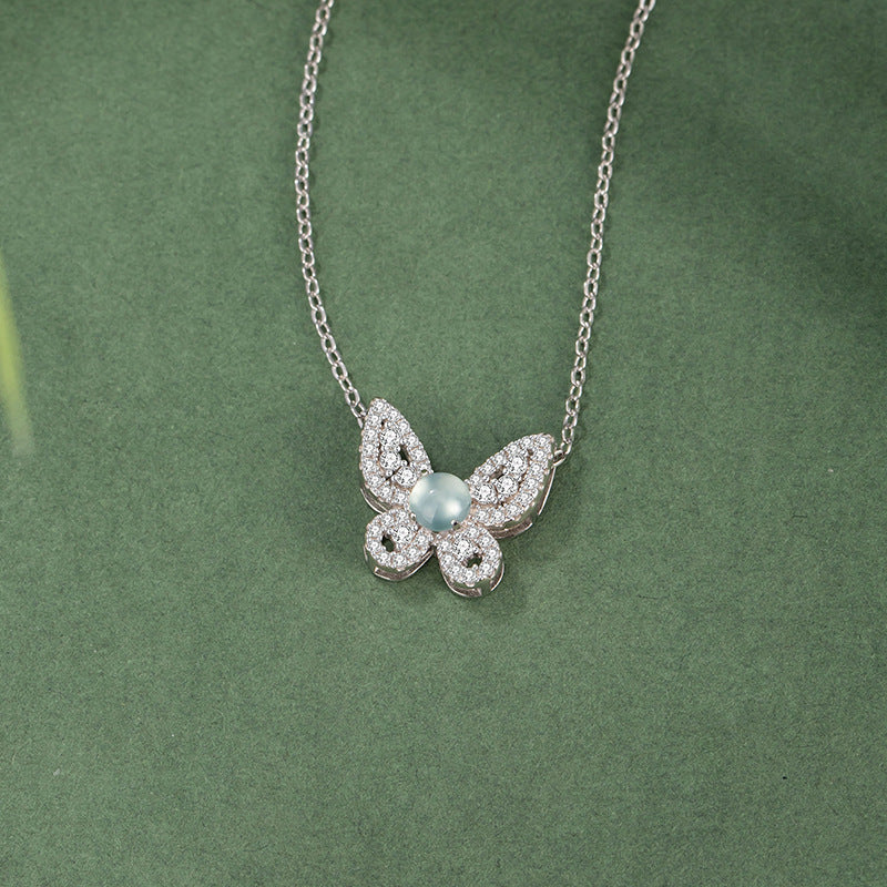 Butterfly Jadeite Sterling Silver Necklace-A Little Room to Dream