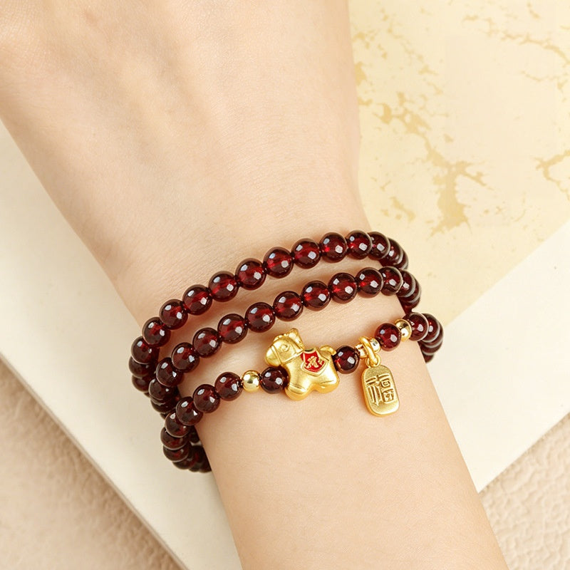 Handgeschnitztes Jadeit-Kubanische-Glieder-Armband – Pfad des Wächters
