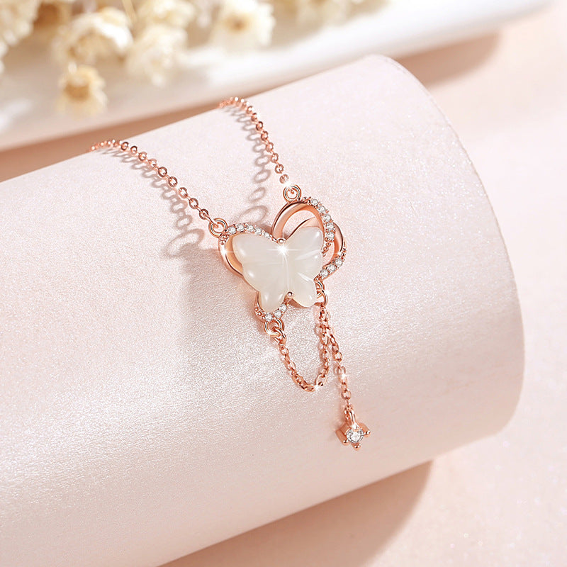 Butterfly Nephrite Jade Pendant Necklace-Graceful Transformation