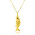 Golden Koi Fish Pendant Necklace-Fengshui Wealth Charm