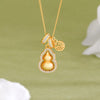 18K Gold-Plated Silver Fortune Gourd Pendant Necklace – Rotatable Design for Elegance & Blessings