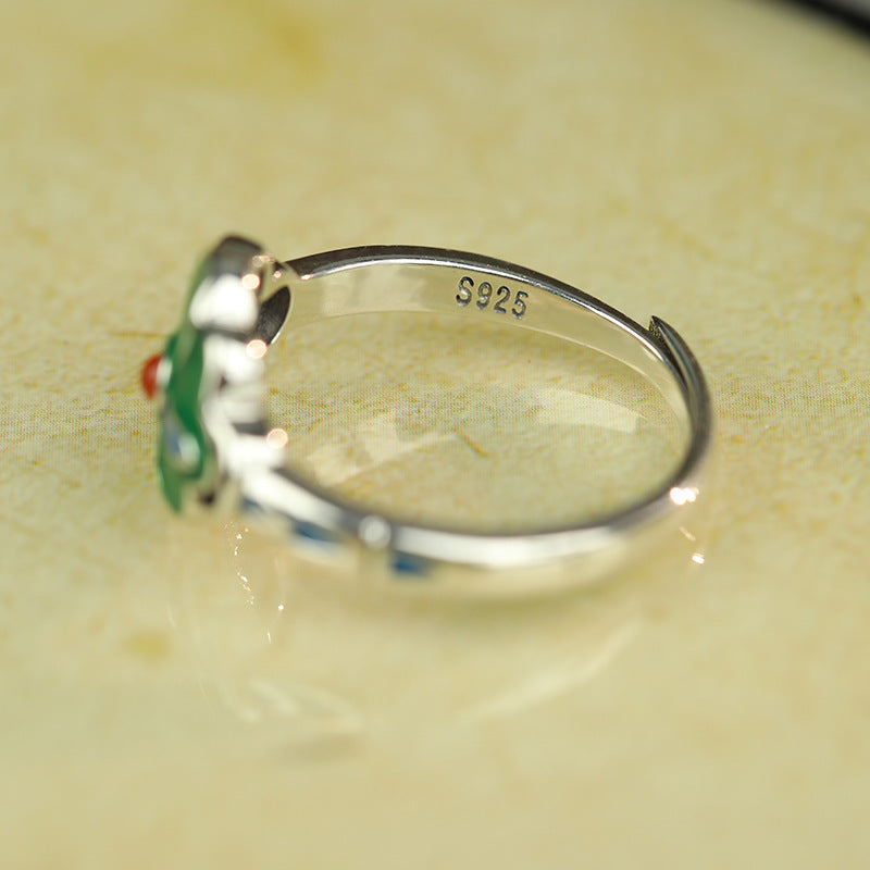 Quiet Renewal-Lotus Leaf Red Agate Ring