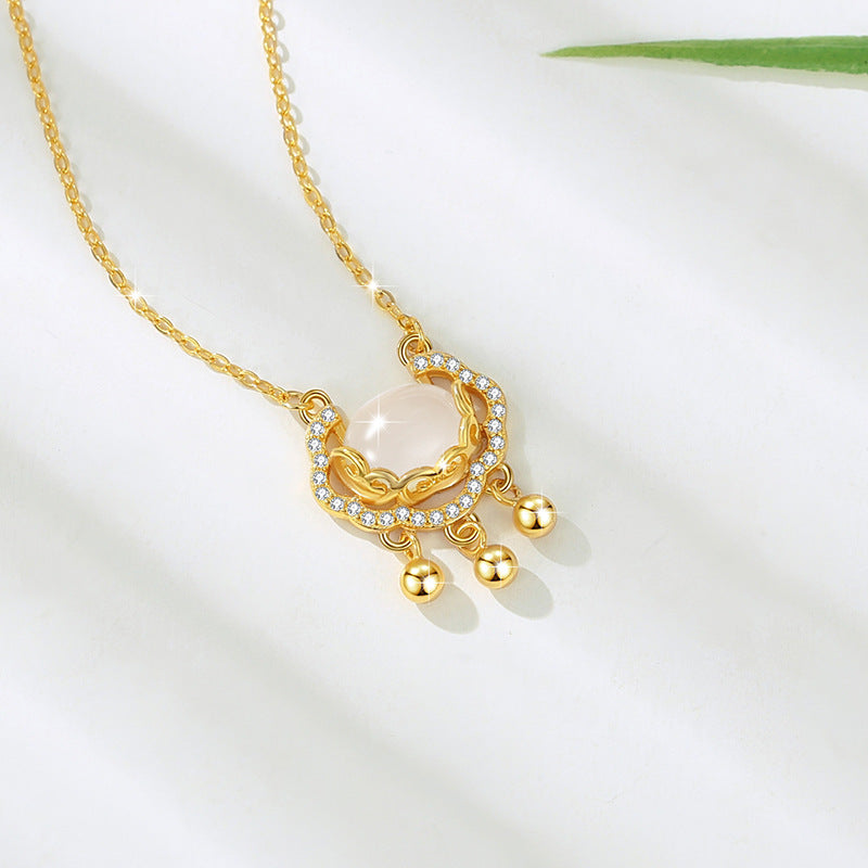 Peace Lock Chalcedony Necklace-Peace & Good Fortune