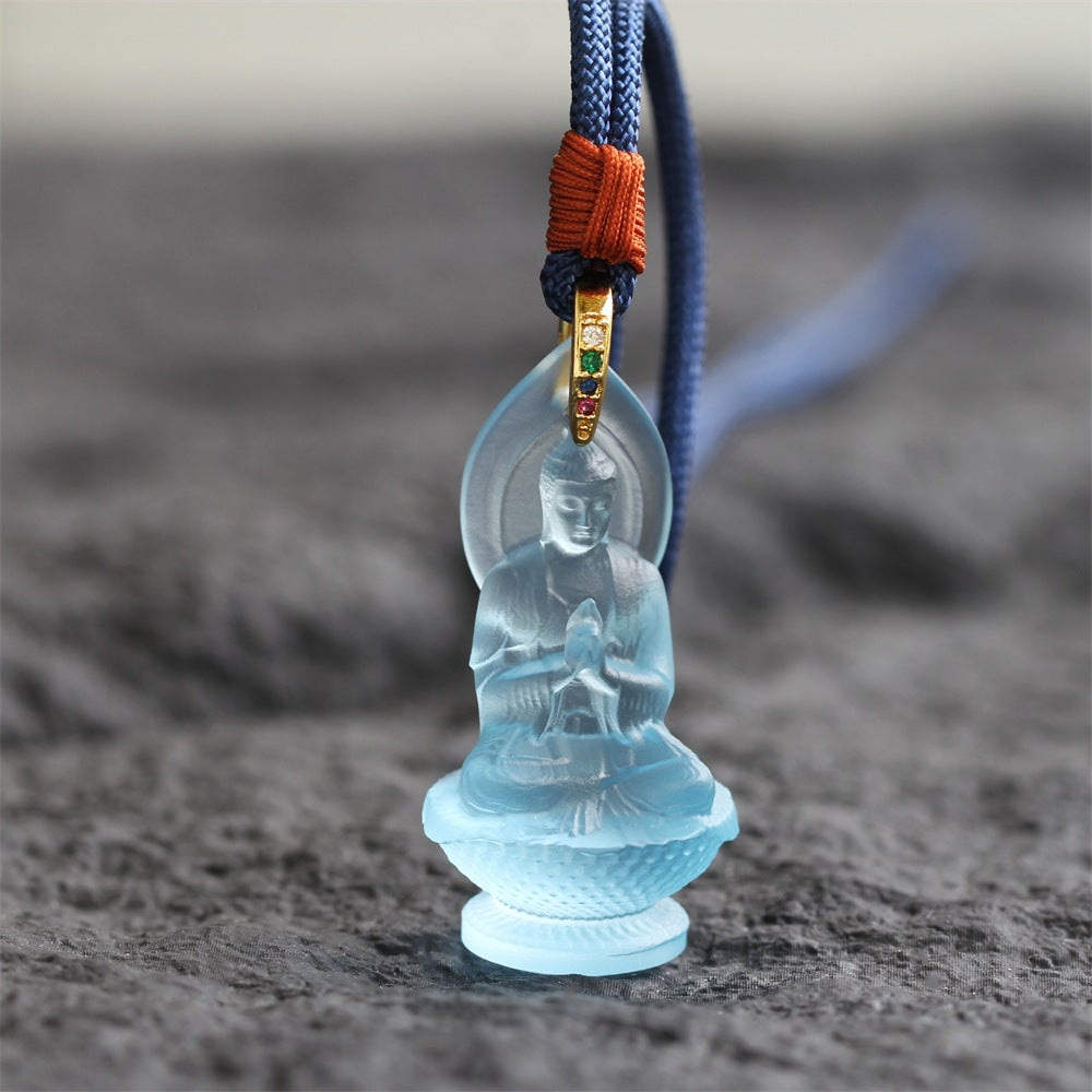 Liuli Mahavairocana Buddha Pendant – Light of Wisdom & Inner Protection