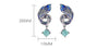Enamel Phoenix Turquoise Silver Earrings-Protection and Luck