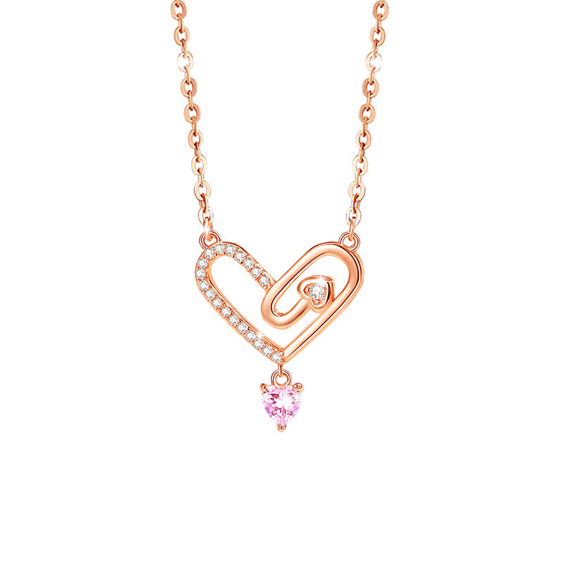 Heart Cubic Zirconia Necklace-Devoted Love