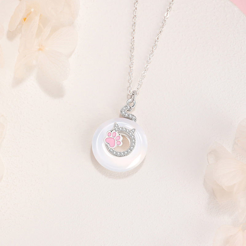 Cat Paw Chalcedony Necklace-A Little Guardian