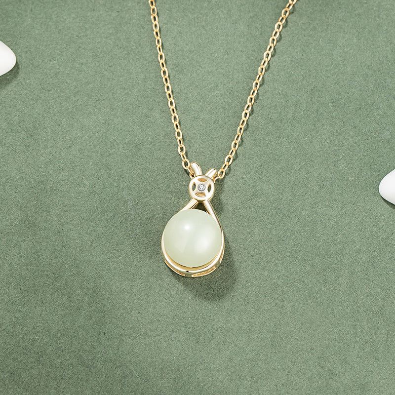 Fortune Bag Nephrite Jade Necklace-Hope Held Close