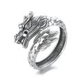 Sterling Silver Dragon Adjustable Ring-Quiet Strength