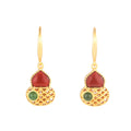 Gourd Red Agate  Drop Earrings-Wishes for Good Fortune
