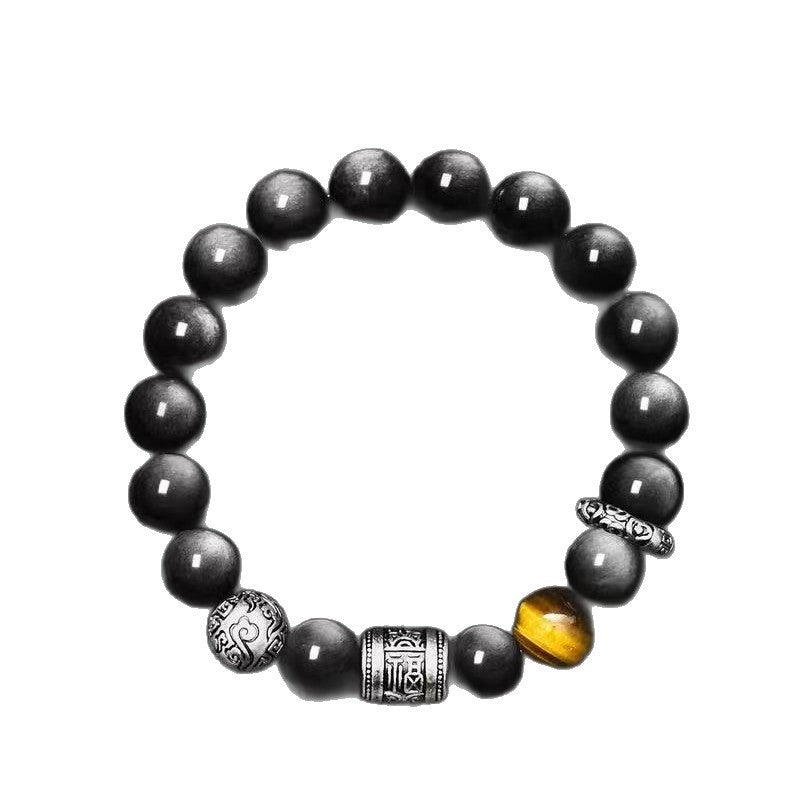 Silver Sheen Obsidian Blessings Bracelet-Serene Fortune