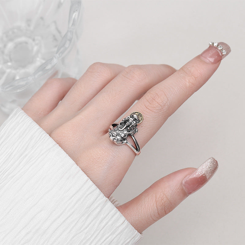 Pixiu Sterling Silver Ring-Welcoming Wealth and Fortune