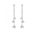 Crystal Butterfly Silver Drop Earrings-Peace and Harmony