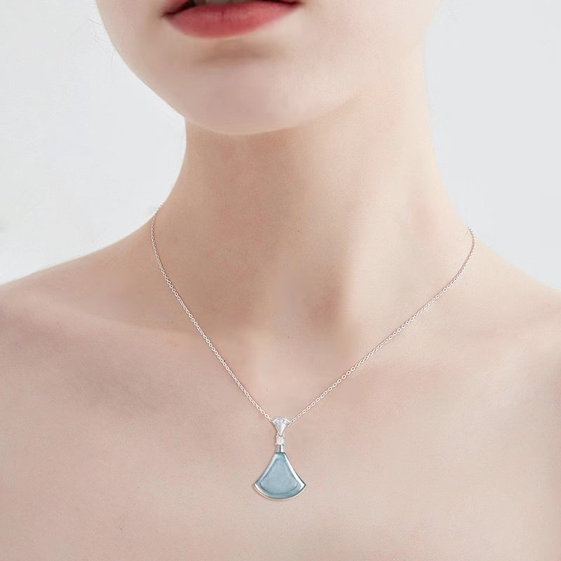 Blue Ice Jade Cv Crystal Necklace-Protection & Inner Peace