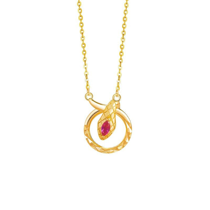 Endless Renewal-Zodiac Snake Pendant Necklace