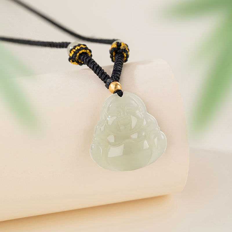 Laughing Buddha Nephrite Jade Pendant-Room for Joy