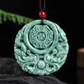 Bagua Jade Pendant-Double Dragon-Grade A Jade