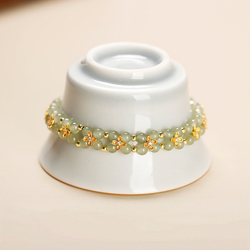Nephrite Jade Osmanthus Bracelet-Gentle Harmony