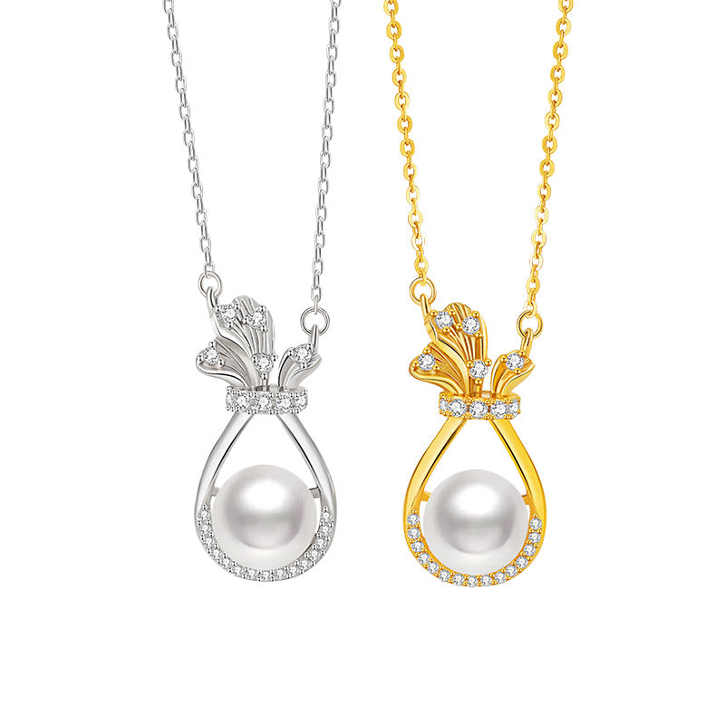 Fortune Bag Freshwater Pearl Necklace-Blessings to Share