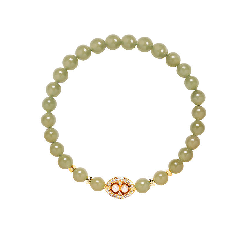 Hetian Jade Pearl Cluster Bracelet-Refined Balance
