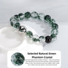 Green Phantom Quartz Bracelet with 925 Silver Butterfly – Crystal of Clarity, Growth & Good Fortune