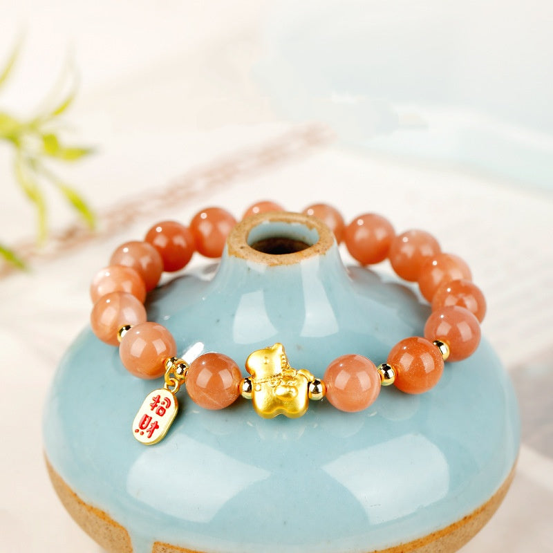 Sunstone "Year of the Horse" Good Fortune Bracelet – 18K Gold Vermeil & Natural Vitality