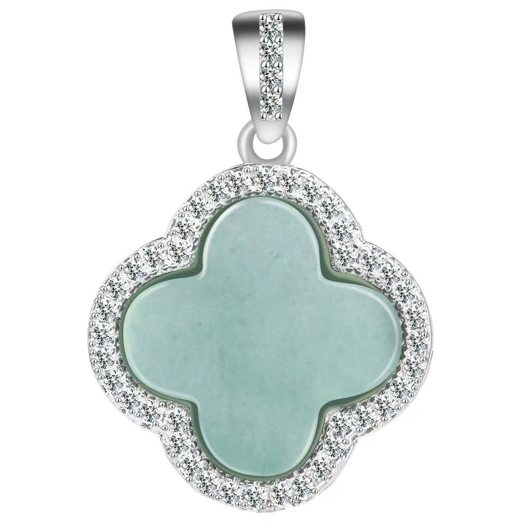 Four Leaf Clover Jade Necklace-Faith & Hope