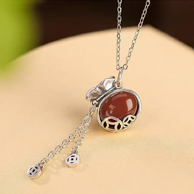 Red Agate Money Bag Necklace-Attract Wealth&Prosprity