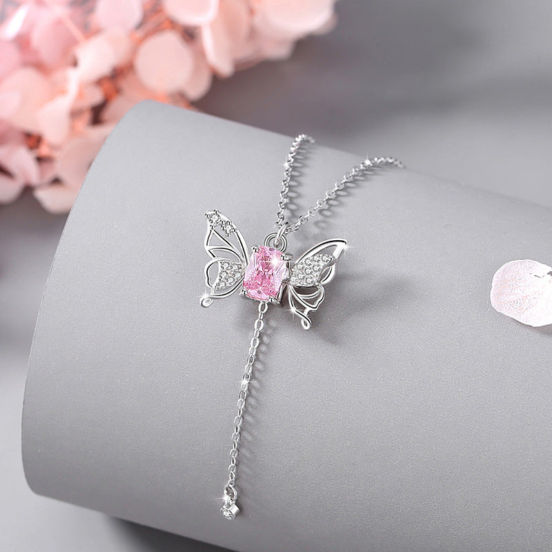Moving Butterfly Sterling Silver Necklace-A Flutter of Love