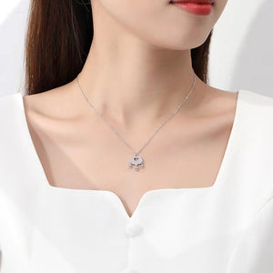 Feng Shui longevity Lock Necklace-Zirconia Charm