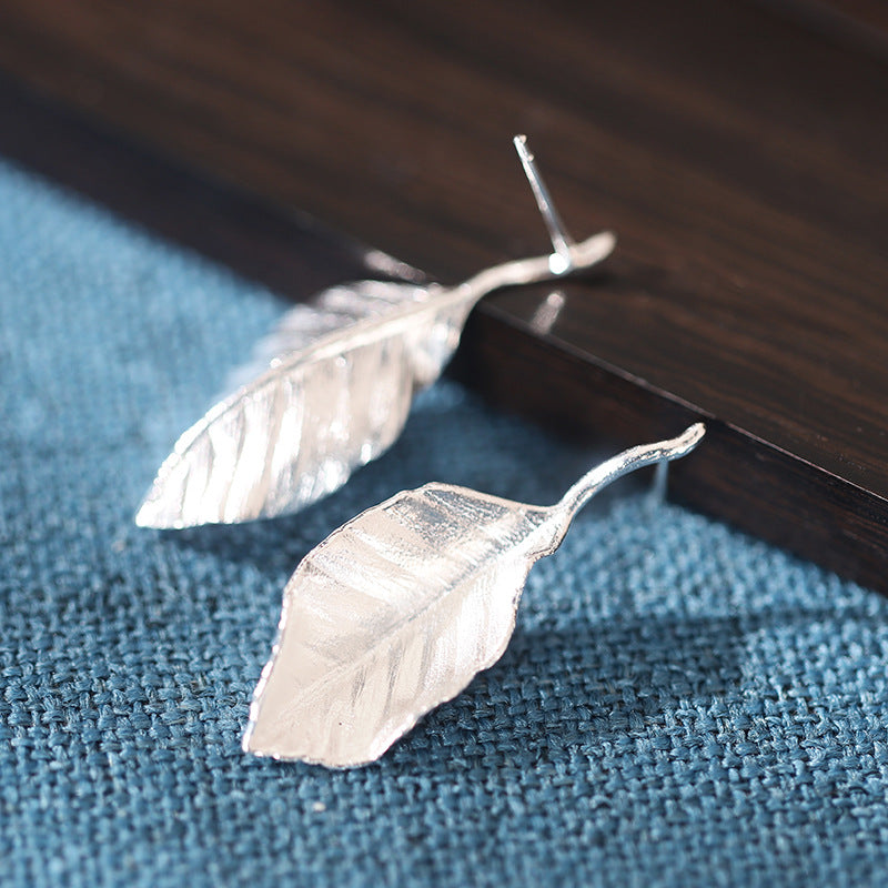 A Softer Pace-Textured Leaf Earrings & Necklace