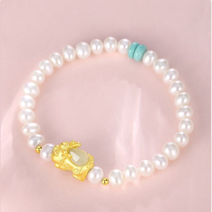 Abundance & Grace-Pixiu Freshwater Pearl Bracelet